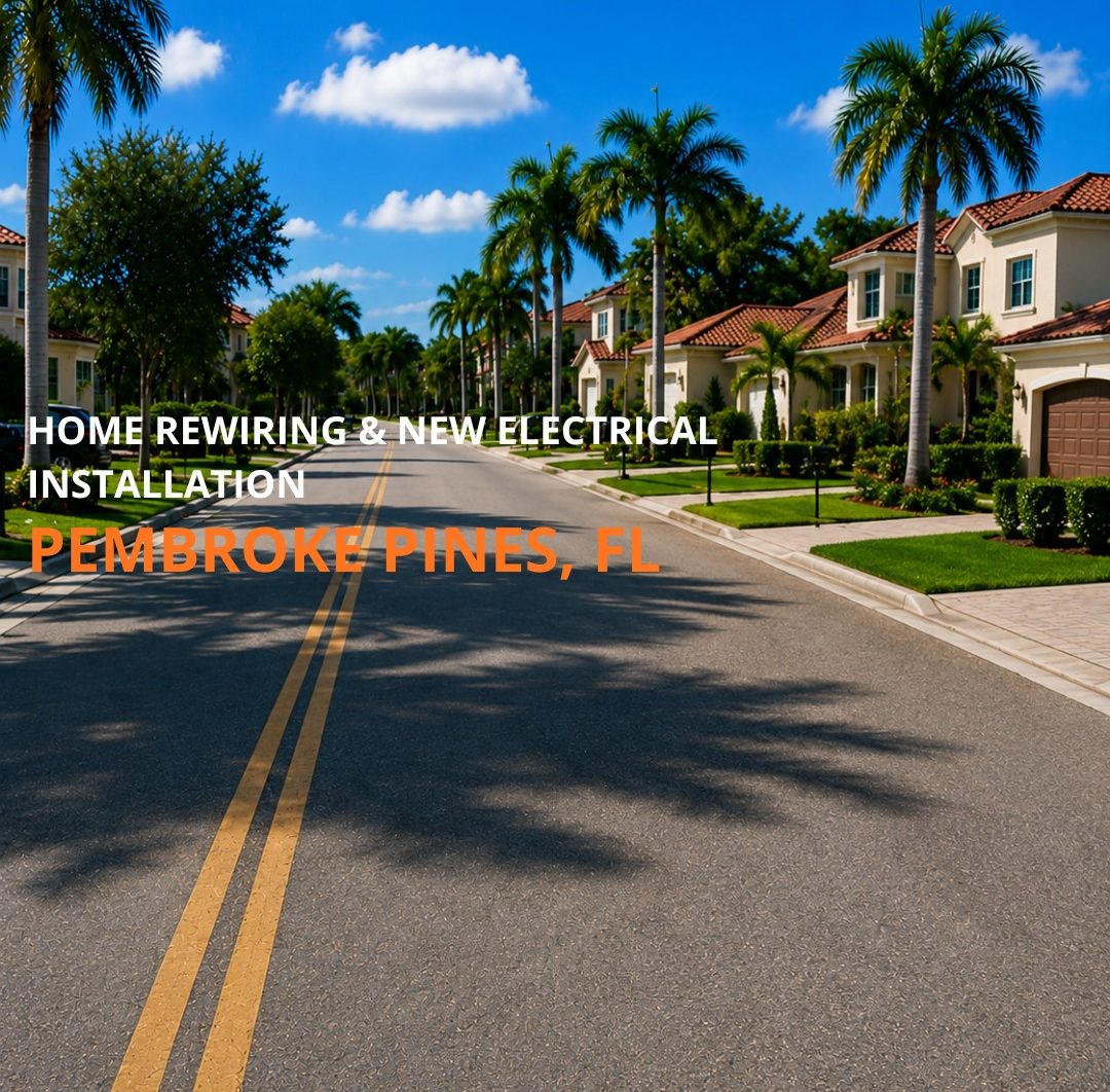 Professional home rewiring and new electrical installation in Pembroke Pines FL