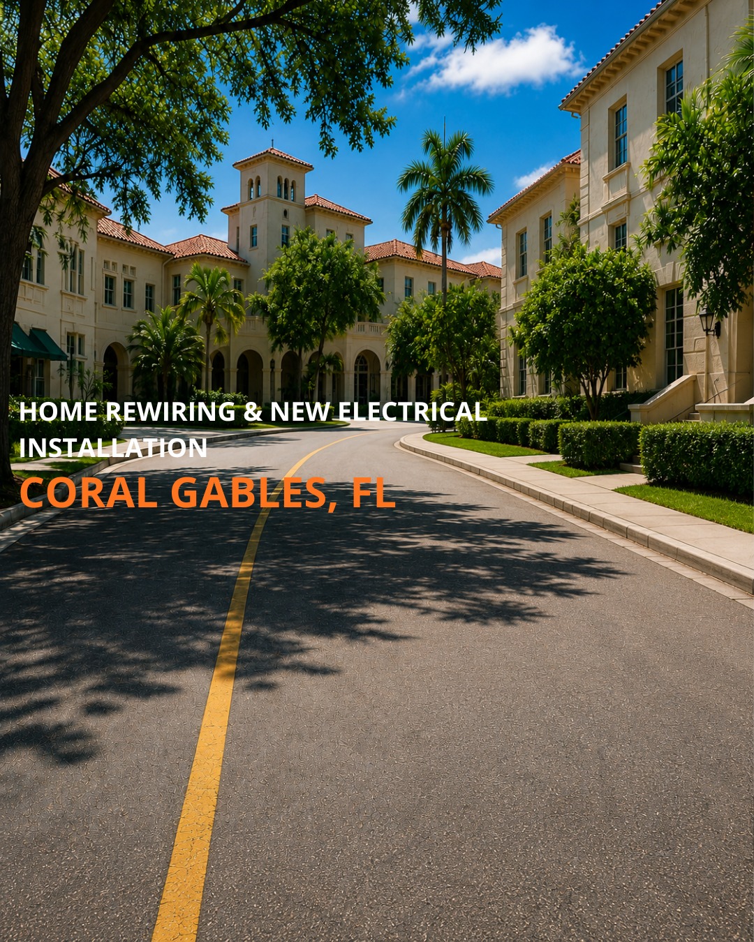 Professional home rewiring and new electrical installation in Coral Gables FL
